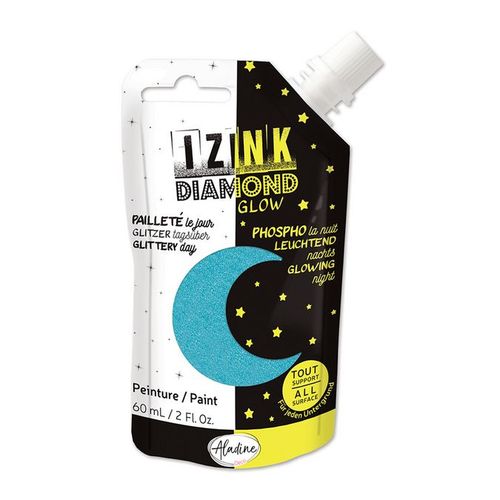 Peinture Pailletée Phosphorescente Izink Diamond Glow 60 Ml Rose Pastel