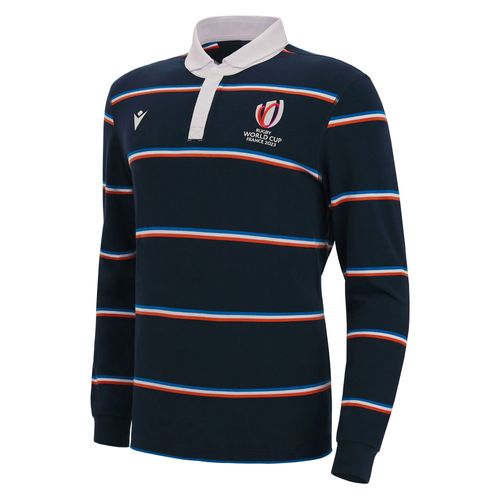 Polo Macron Manche Longue Adulte Rugby France World Cup 2023 Officiel