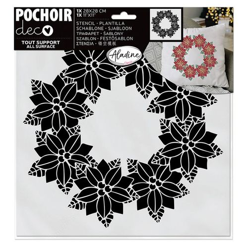 Pochoir Décoration Couronne Poinsettia