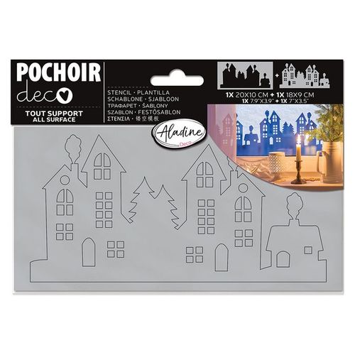 Pochoir Masque Village De Noël