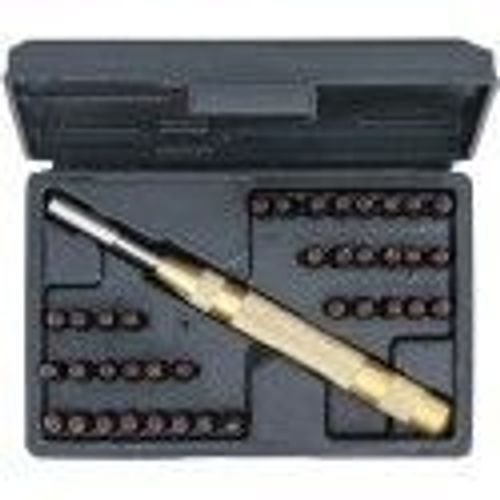 Jeu 36 chiffre et lettre à frapper 4 mm + pointeau percuteur automatique laiton BGS