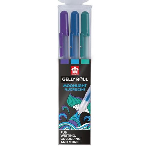 Stylo Gel Gelly Roll 3 Couleurs Set Moonlight Ocean Bleu