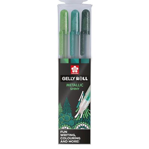 Stylo Gel Gelly Roll 3 Couleurs Set Metallic Forest Vert