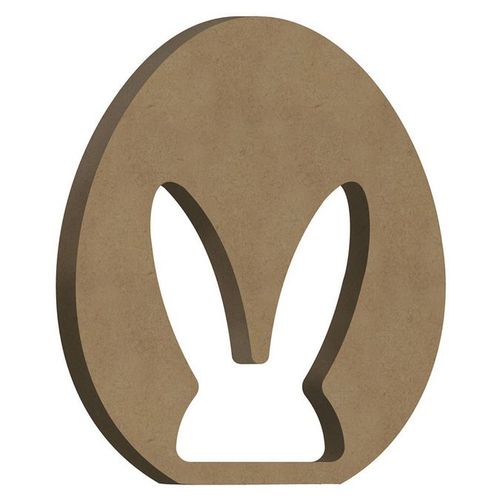 Support En Médium Oeuf Lapin 7,9 X 10 Cm