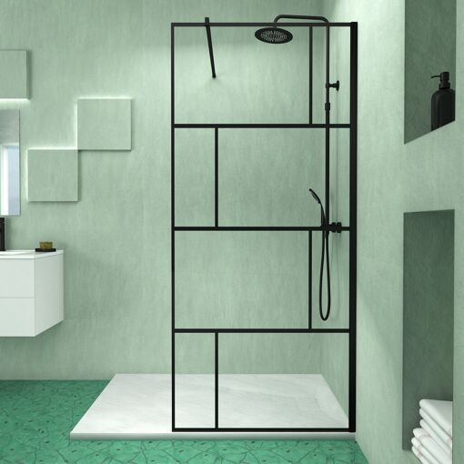 Pack Paroi de douche 90x195 cm + Receveur Blanc effet pierre...