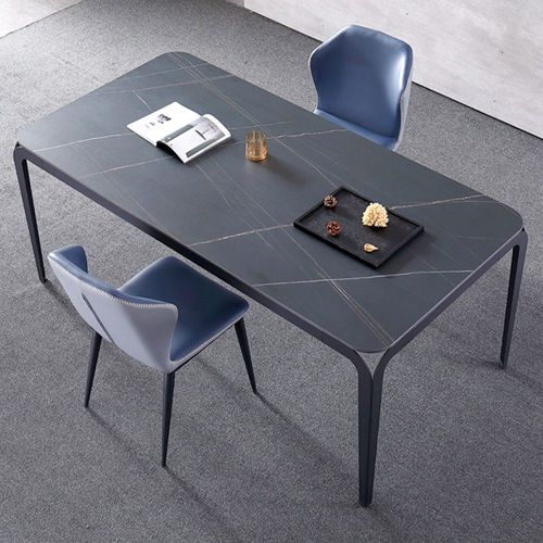 Table À Manger Céramique Effet Marbre Noir Bexter