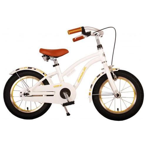 Vélo Enfant Volare Miracle Cruiser - Filles - 14 Pouces - Blanc - Prime Collection