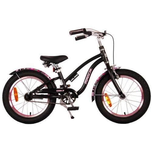 Vélo Pour Enfants Volare Miracle Cruiser - Filles - 16 Pouces - Noir Mat - Prime Collection