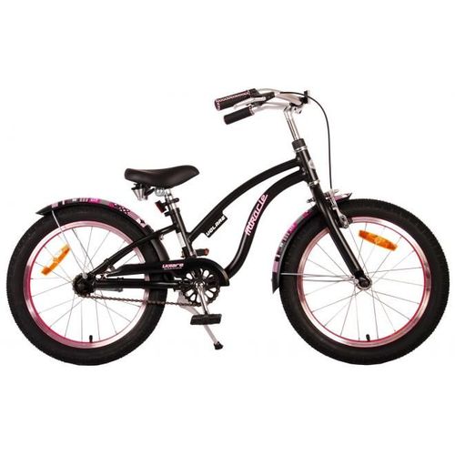 Vélo Enfant Volare Miracle Cruiser - Filles - 18 Pouces - Noir Mat - Prime Collection