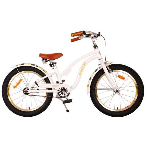Vélo Enfant Volare Miracle Cruiser - Filles - 18 Pouces - Blanc - Prime Collection