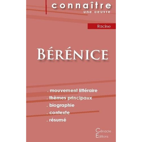 Fiche De Lecture Bérénice De Racine (Analyse Littéraire De Référence Et Résumé Complet)