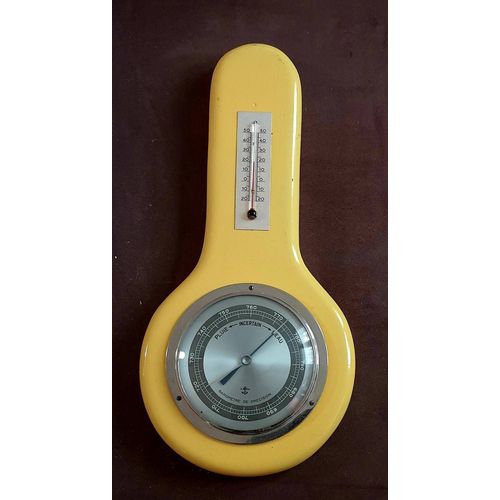 Superbe Thermometre/ Baromètre  Vintage Bois Laqué 