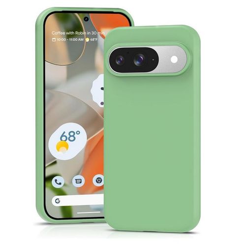 Coque Pour Google Pixel 9 Et 9 Pro 5g - Housse Etui Silicone Gel Fine + Verre Trempe - Vert