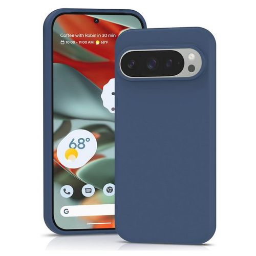 Coque Pour Google Pixel 9 Et 9 Pro 5g - Housse Etui Silicone Gel Fine + Film Ecran - Bleu Fonce