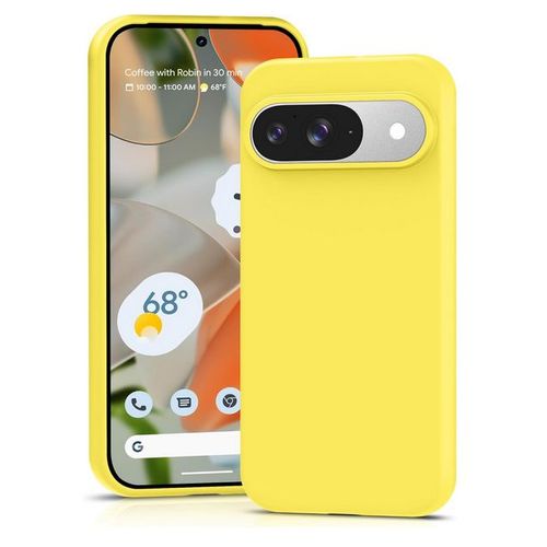 Coque Pour Google Pixel 9 Et 9 Pro 5g - Housse Etui Silicone Gel Fine + Film Ecran - Jaune