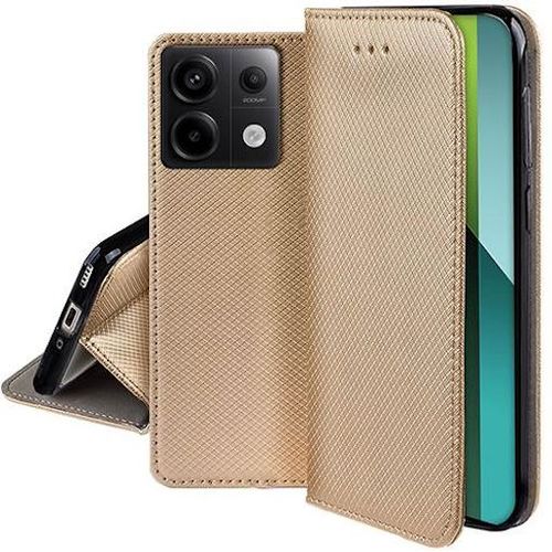 Housse Pour Xiaomi Redmi Note 13 Pro 5g / Poco X6 5g - Etui Coque Pochette Portefeuille + Film Ecran - Or Magnet