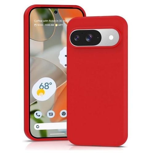 Coque Pour Google Pixel 9 Et 9 Pro 5g - Housse Etui Silicone Gel Fine + Film Ecran - Rouge
