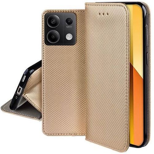 Housse Pour Xiaomi Redmi Note 13 5g - Etui Coque Pochette Portefeuille + Film Ecran - Or Magnet