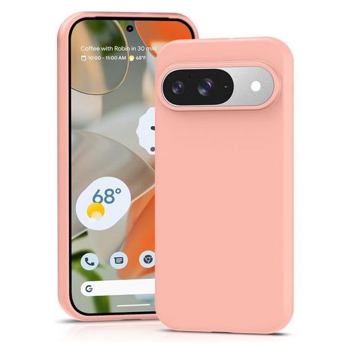 Coque Pour Google Pixel 9 Et 9 Pro 5g - Housse Etui Silicone Gel Fine + Verre Trempe - Rose
