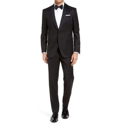 Smoking À Col Châle En Satin Noir Homme