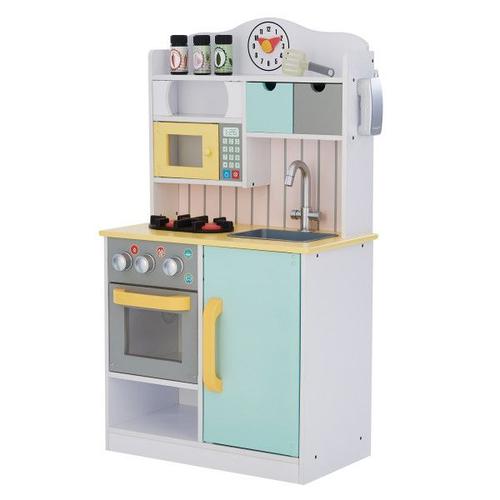 Cuisine Enfants En Bois Avec 5 Accessoires Cuisine De Jeu Dinette Teamson Kids Florence Bleu Ven-Td-11708ar