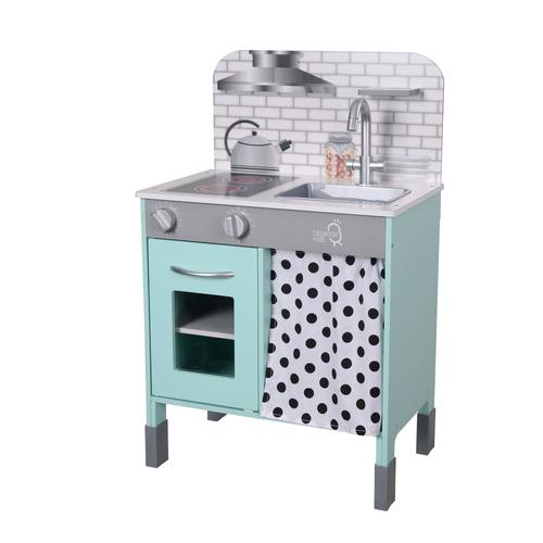 Cuisine Enfant En Bois Hauteur Réglable Jeux De Rôle Imitation Garçon Fille Bleu Blanche Teamson Kids Td-13554b