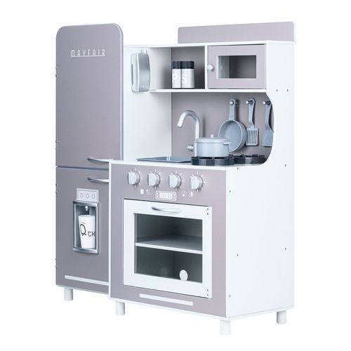 Cuisine Enfant En Bois Jeu Dinette Avec 11 Accessoires Mayfair Teamson Kids Td-13302c