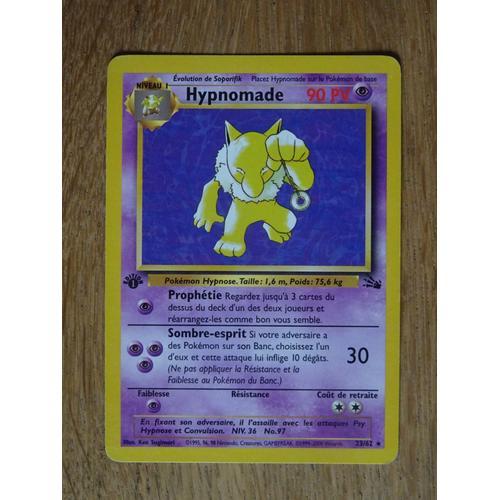 Carte Pokemon Hypnomade 90 Pv 23/62 Edition 1 - Fossile - Wizards