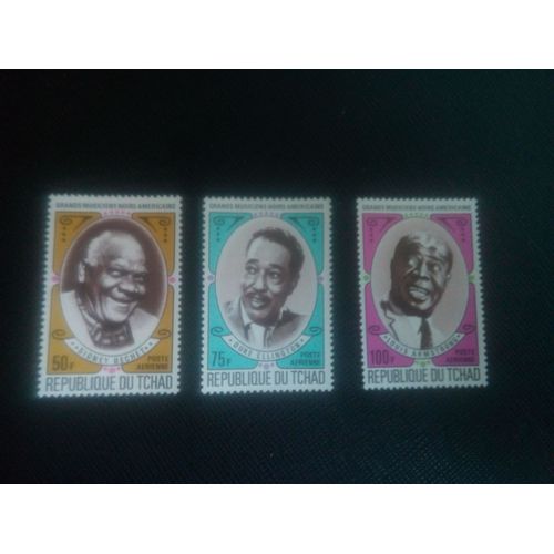 Timbre Tchad Y T Pa 93 A Pa 95 Série: Musiciens 1971 ( 051106 )