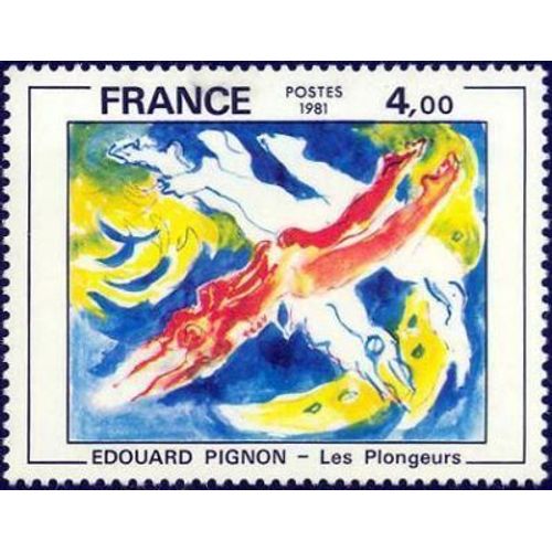 France 1981, Très Beau Timbre Neuf** Luxe Yvert 2168, Oeuvre D'edouard Pignon, "Les Plongeurs".