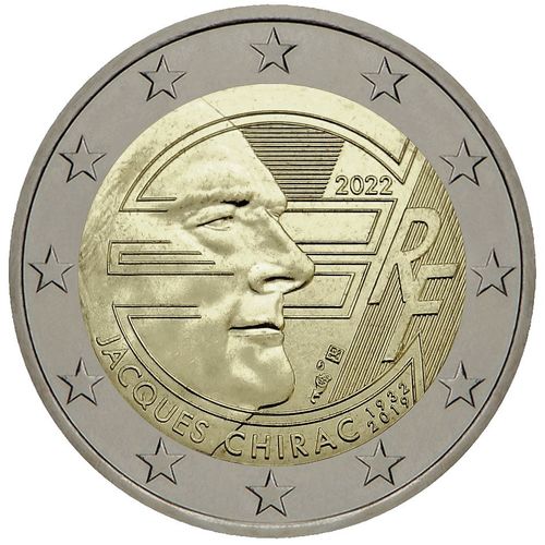 France Pièce De 2 Euros 2022 Commémorative Jacques Chirac