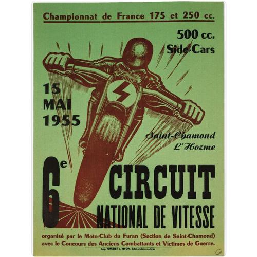 Affiche Saint Chamond L Horme 1955 Moto