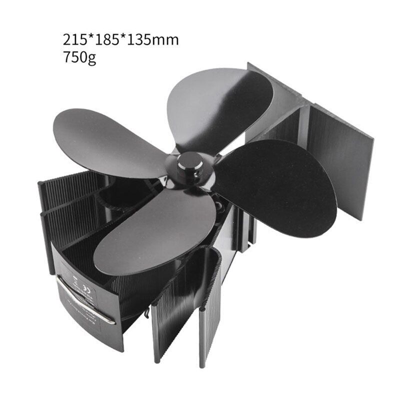 Noir - Fireplace Stove Fan Eco Friendly for Wood Log Burner ... - 4