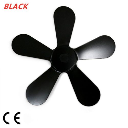 le noir - Poêle à bois domestique, cheminée moderne, ventilateur de salon, à énergie thermique, brûleur à économie'énergie en aluminium, à faible bruit, 5 lames chaudes