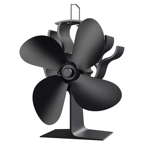 Noir - SEWS Wood Stove Fan,4 Blades Heat Powered Stove Fan,Wood Burning Stove Fan,Fireplace Fan For Log Burner Fireplace