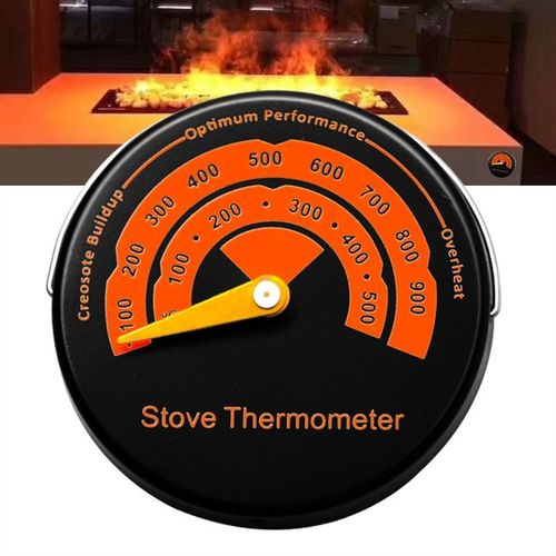 Thermomètre - Ventilateur De Cheminée Noir À 5 Pales, Silencieux Et Efficace, Pour Brûleur À Bois Et À Bûches, Chauffage D'hiver