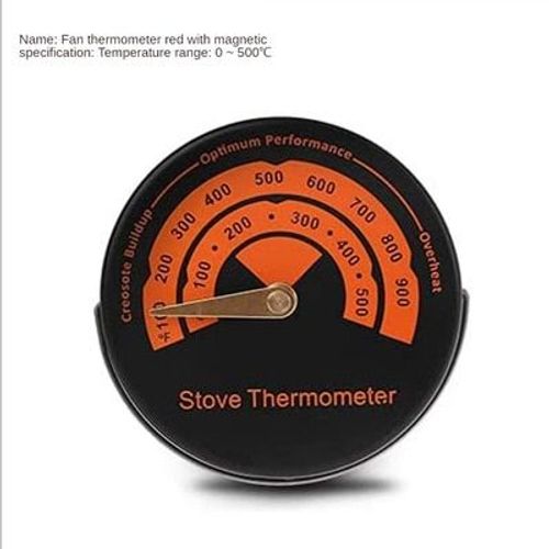 thermomètre b - Ventilateur de cheminée noir silencieux pour maison, brûleur de bûches, 4 lames, Distribution de chaleur efficace