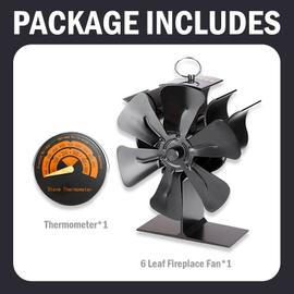 Ventilateur noir à 4 lames pour cheminée et poêle à bois, ecofan,  silencieux, distribution de chaleur efficace, pour foyer - AliExpress