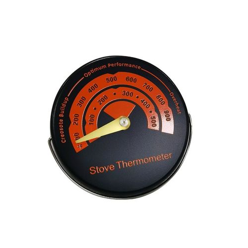 Thermomètre - Ventilateur De Poêle Noir À 6 Pales, Brûleur À Bois, Écologique, Silencieux, Distribution De Chaleur Efficace Pour La Maison