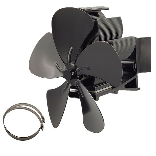 Mural - Ventilateur mural de poêle à chaleur avec pinces, 5 lames, silencieux et écologique, pour le chauffage du bois, outil de Distribution de la chaleur
