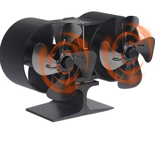 Noir - Wood Stove Fan, Heat Powered Stove Fan, Fireplace Fan, Eco Stove Fan For Wood Burner/ Burning/Log Burning