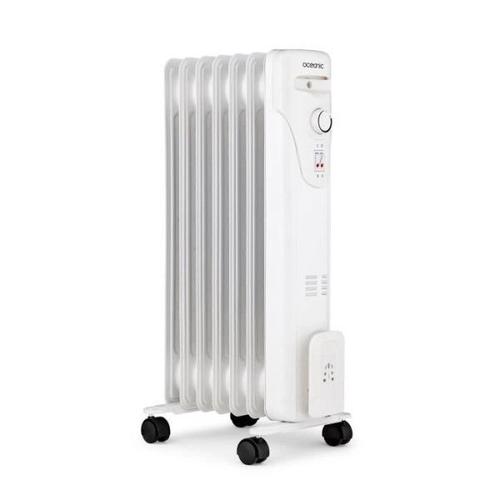 Radiateur électrique bain d'huile 1500W OCEANIC - 3 puissances - 7 éléments - Blanc - Mobile