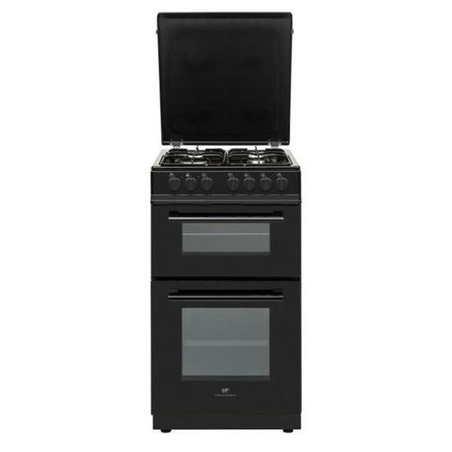 Cuisiniere gaz CONTINENTAL EDISON CECDF5060B3 - 4 feux - noir - L50 xP60 x H90 cm