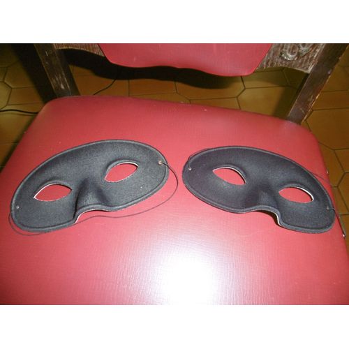 Masque Loup Noir Satin Lot De 2