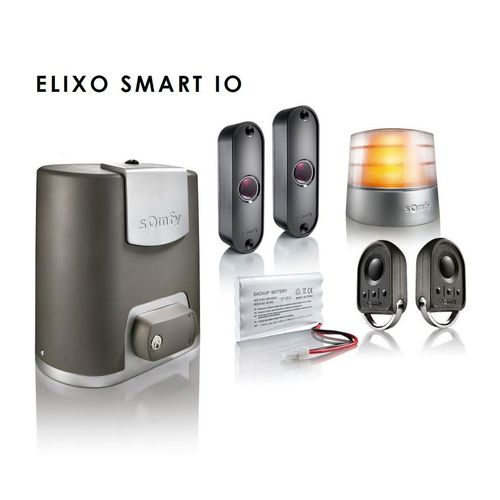 Kit Motorisation Automatisme Portail ELIXO SMART io Pack Confort - pour portails coulissants jusqu?à 6m 300 kg + Batterie de secours