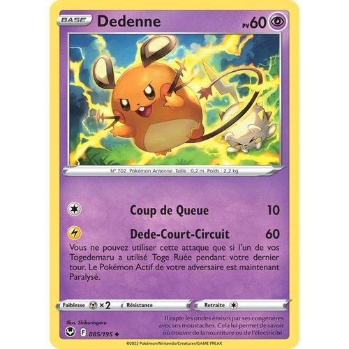 Carte Pokemon - Dedenne - 085/195 - Eb12 Tempête Argentée -