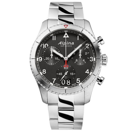 Alpina Montre Argent Chronographe Hommes Startimer Pilot Al-372bw4s26b