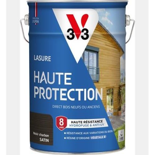 V33 - Lasure Haute Protection Biosourcée incolore Satin - 5L - Noir