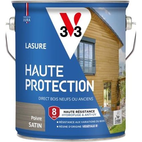 V33 - Lasure Haute Protection Biosourcée chêne clair Satin - 2,5L - Marron