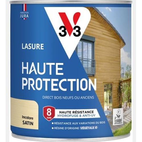 V33 - Lasure Haute Protection Biosourcée cèdre blanc Satin - 0,75L - Beige